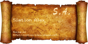 Simtion Alex névjegykártya