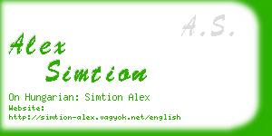 alex simtion business card